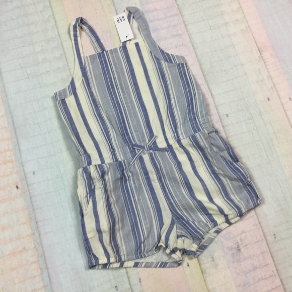 Gap Girls 4T or 5T Striped Shorts Jumpsuit Romper - Picture 2 of 5
